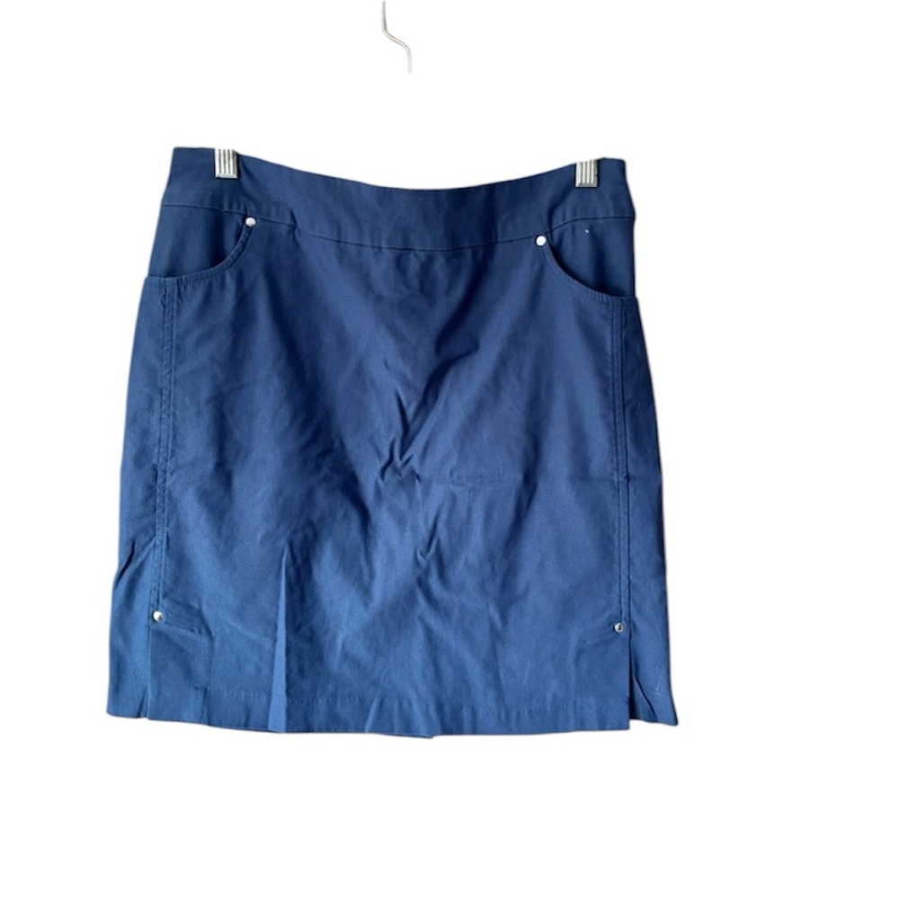 Tribal A-Line Blue Skort 2 Front Pockets SZ 8 NWOT